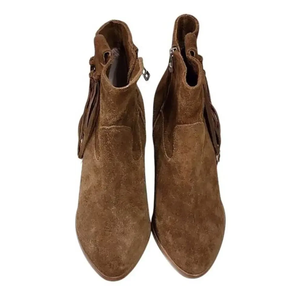 Matisse x Kate Bosworth Emma Suede Side Zip and Tassels Women's Booties size 8.5